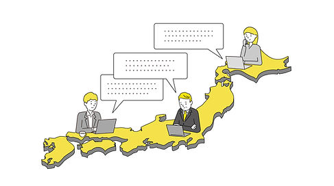 ネットワークでつながる日本のイメージイラスト