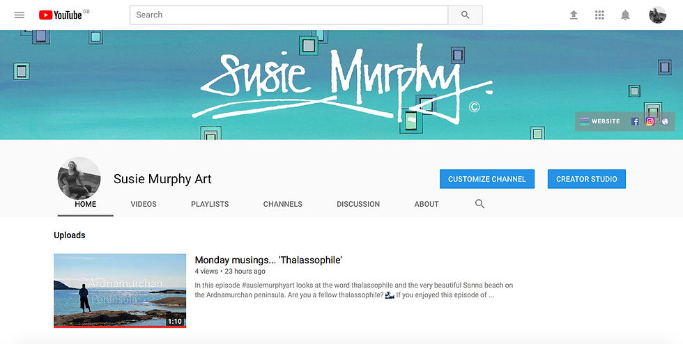 #susiemurphyart YouTube Channel