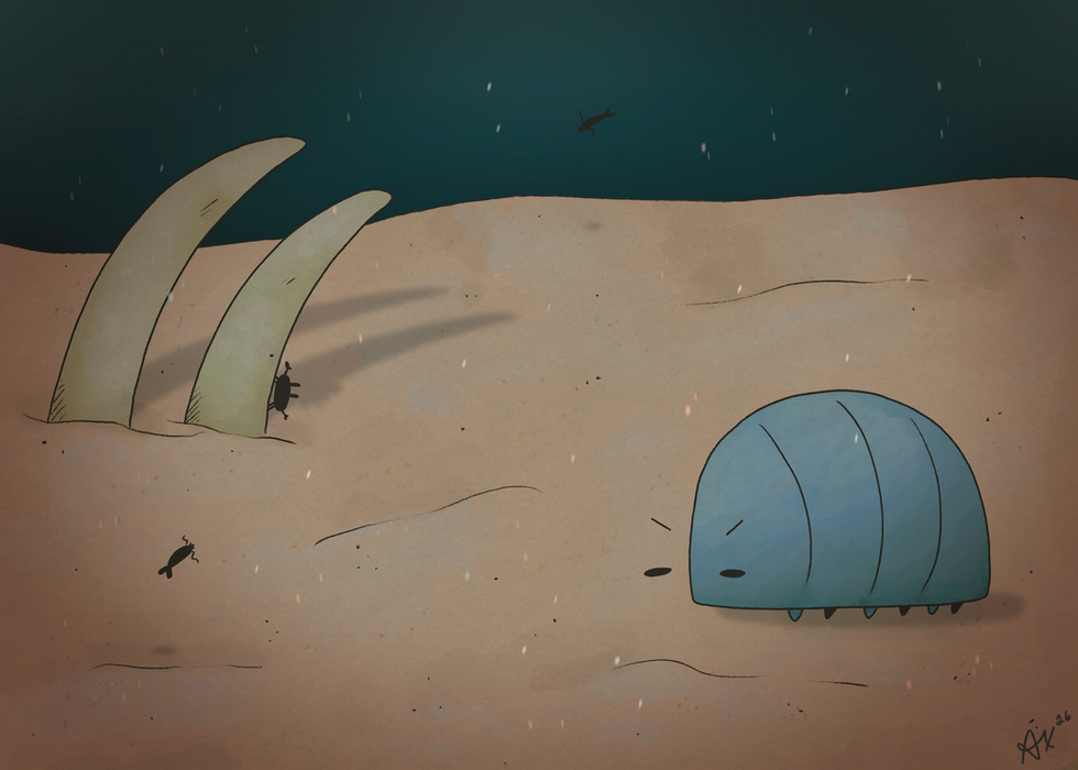 here in the deep blue sea