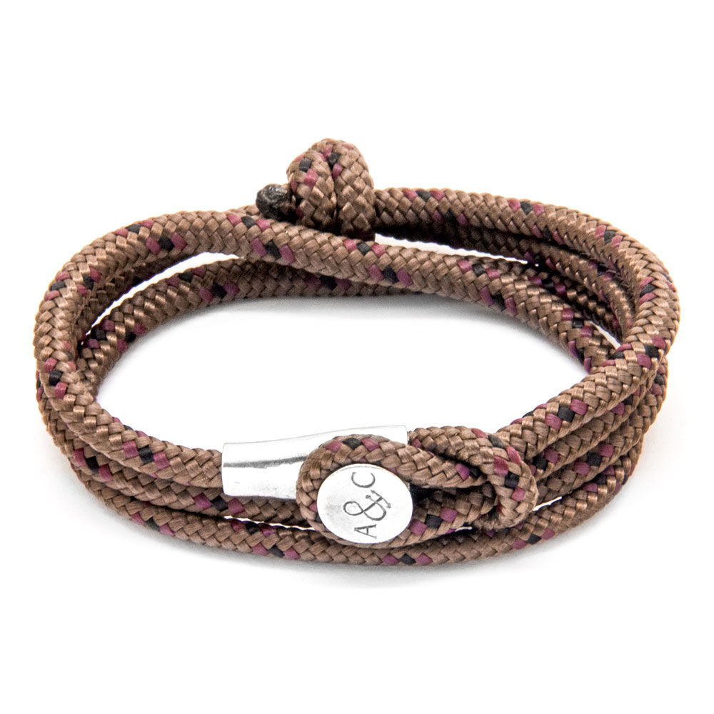Anchor & Crew - Brown Dundee Silver and Rope Bracelet