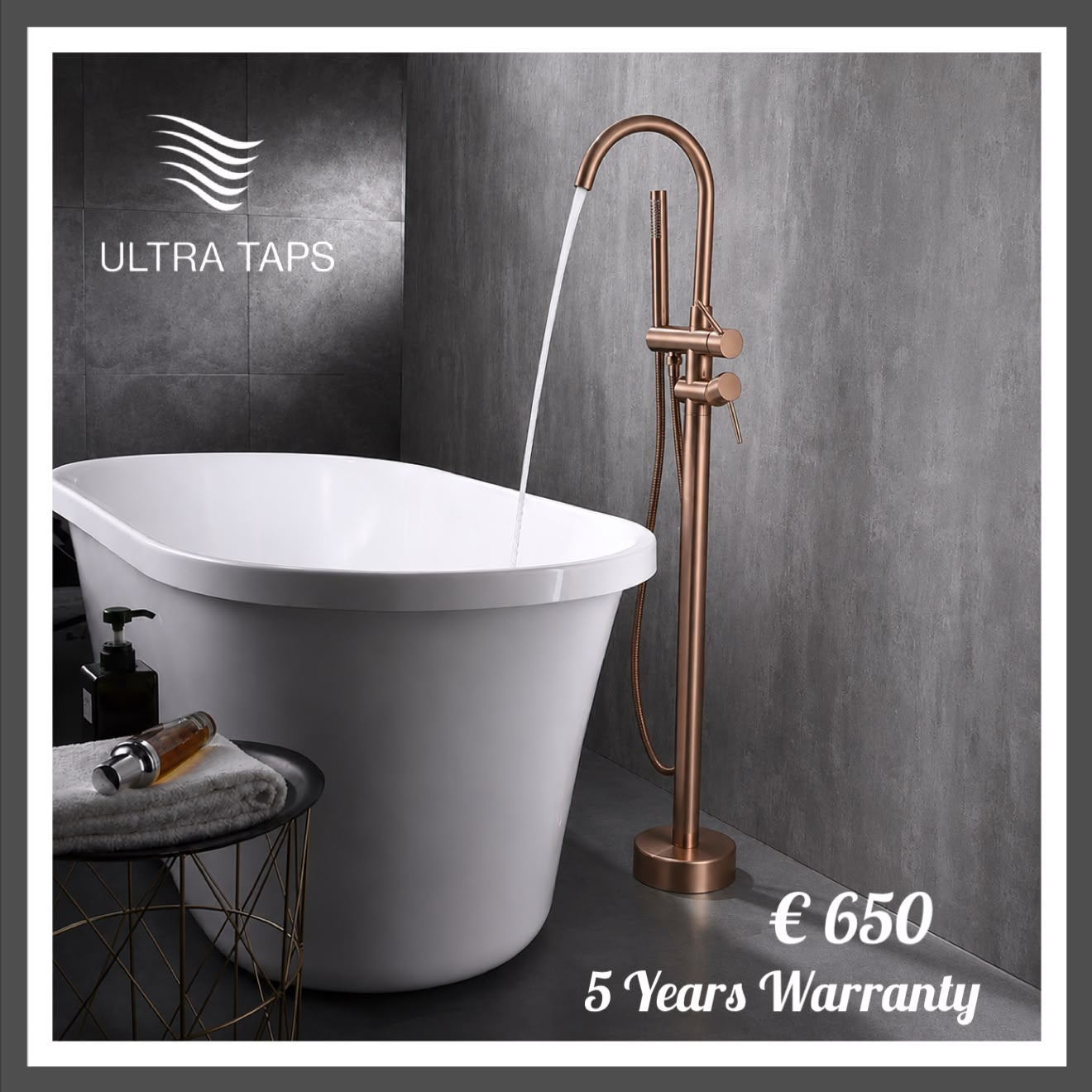 Free Standing Bath Tap - NO 7R - Rose Gold