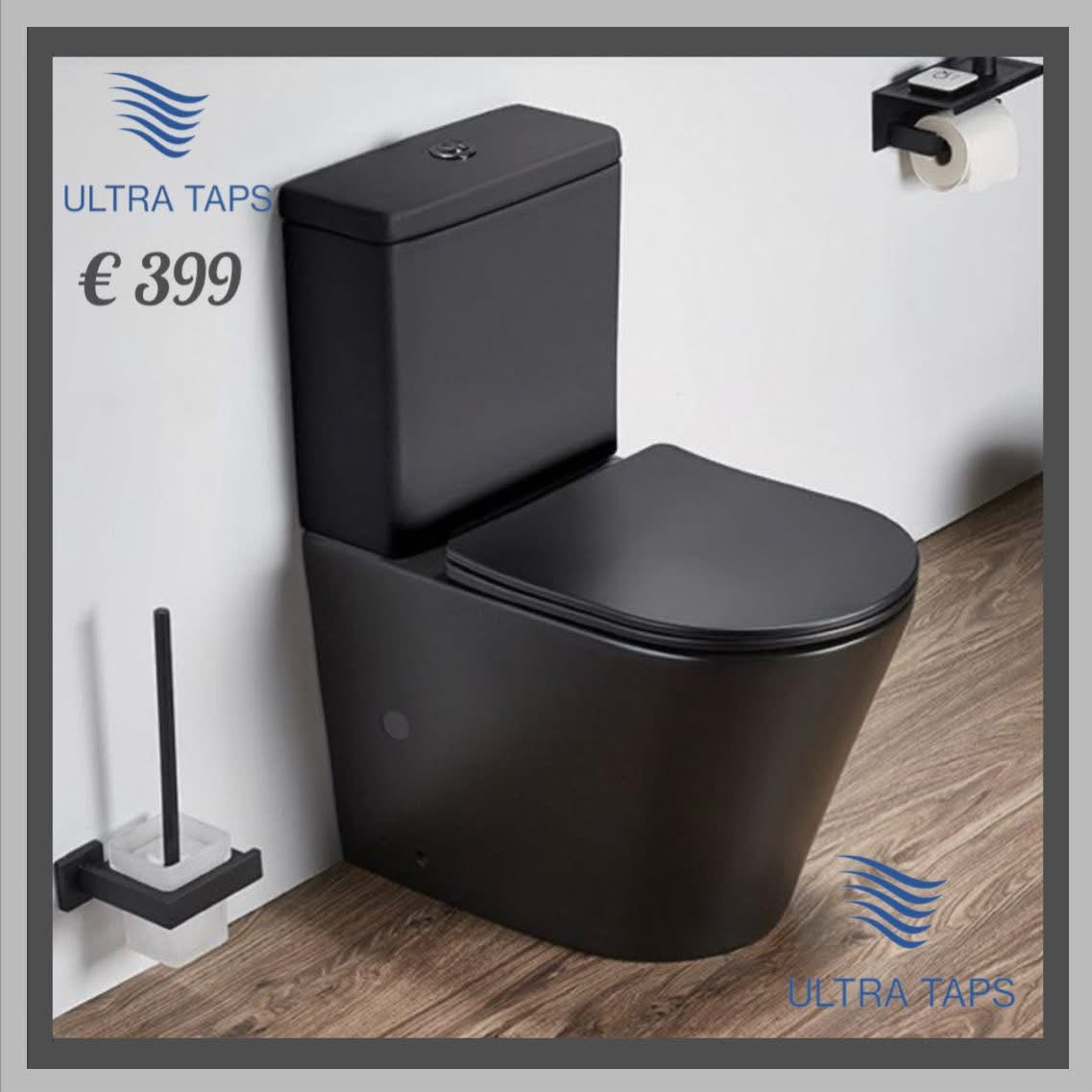 Toilet & Tank - Back To Wall - 7R - Black