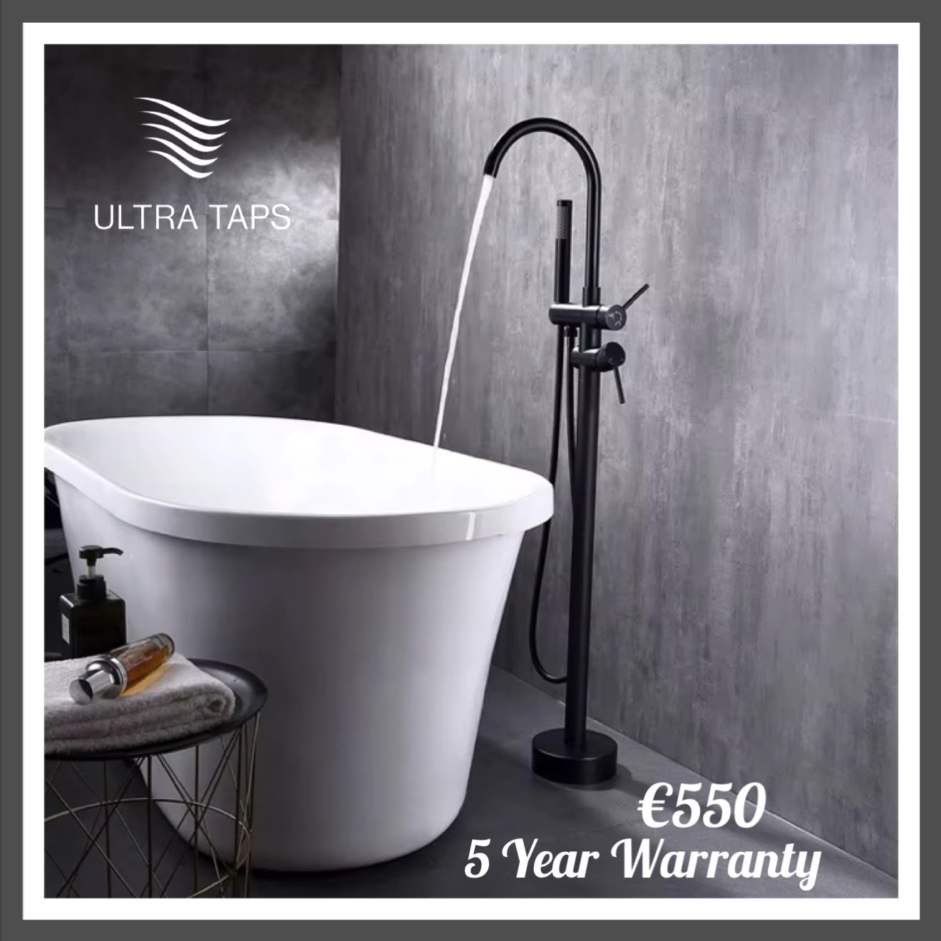 Free Standing Bath Tap - NO 7R - Black