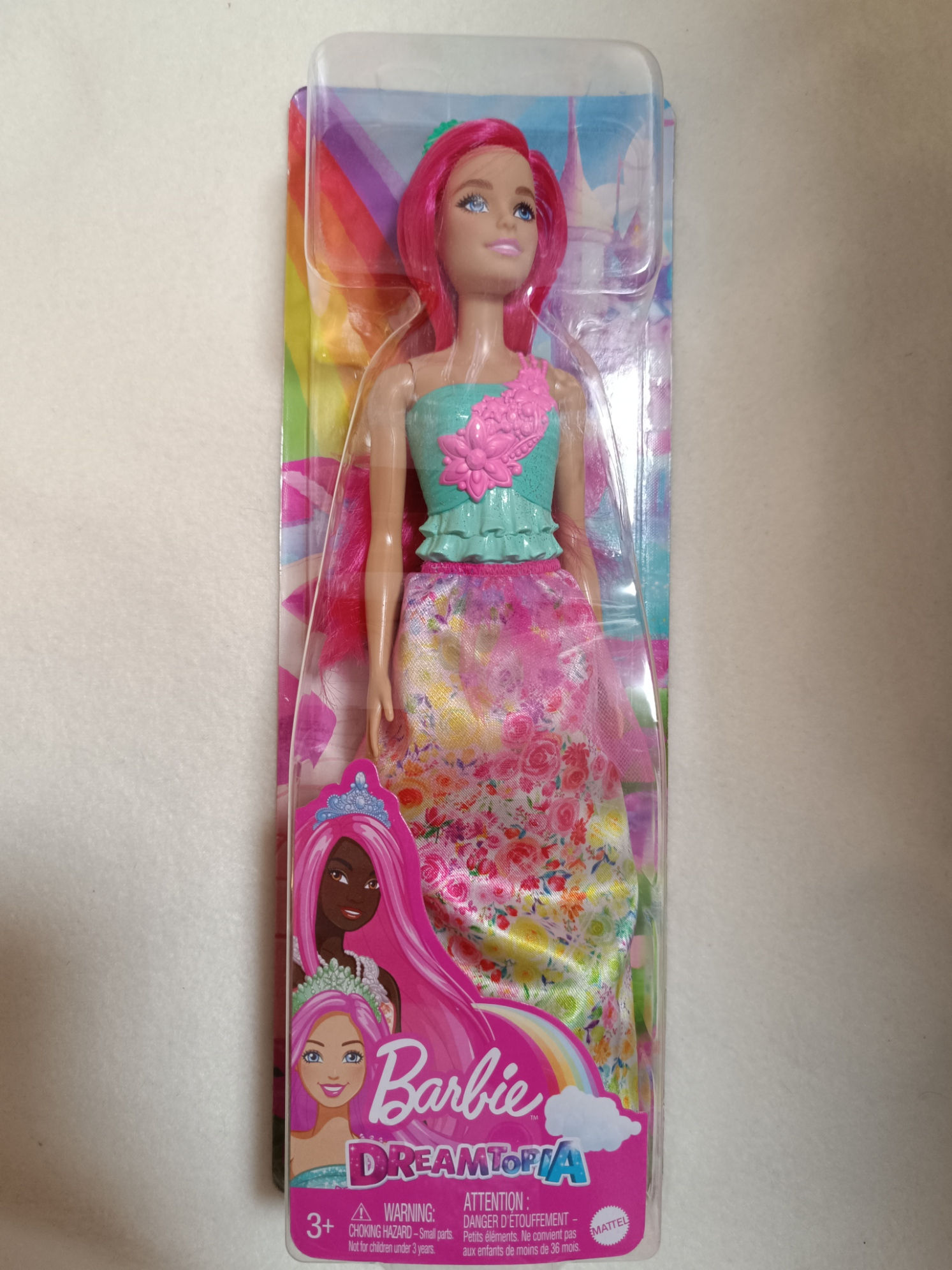 ~ Barbie ~ Dreamtopia Puppe pinke Haare buntes Kleid - NEU