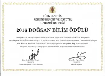 2016 doğsan Bilim Ödülü Suleyman Tas