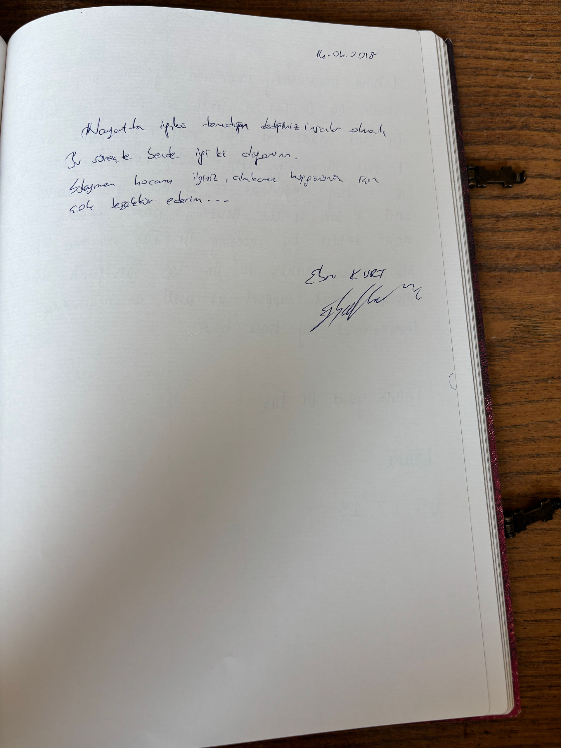 Handwritten patient review letter 124 thanking Prof. Dr. Suleyman Tas, plastic surgeon in Istanbul