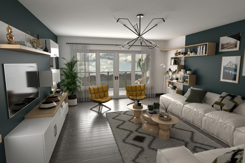 living room 3d visual