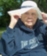 Senior wearing a sun hat