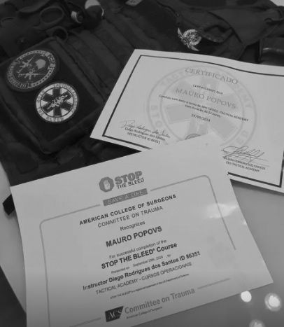 Certificado Internacional Stop The Bleed e APH Tático CQB