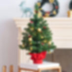 サムネイル： テーブルトップLEDライト クリスマスツリー 16個のオーナメントボール
