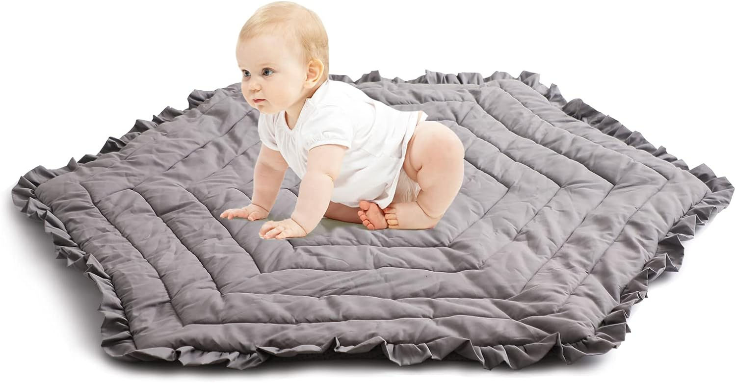 ベビープレイマット 動物 厚手130×117.5×1cm,床暖房対応 折りたたみ 収納バッグ付き