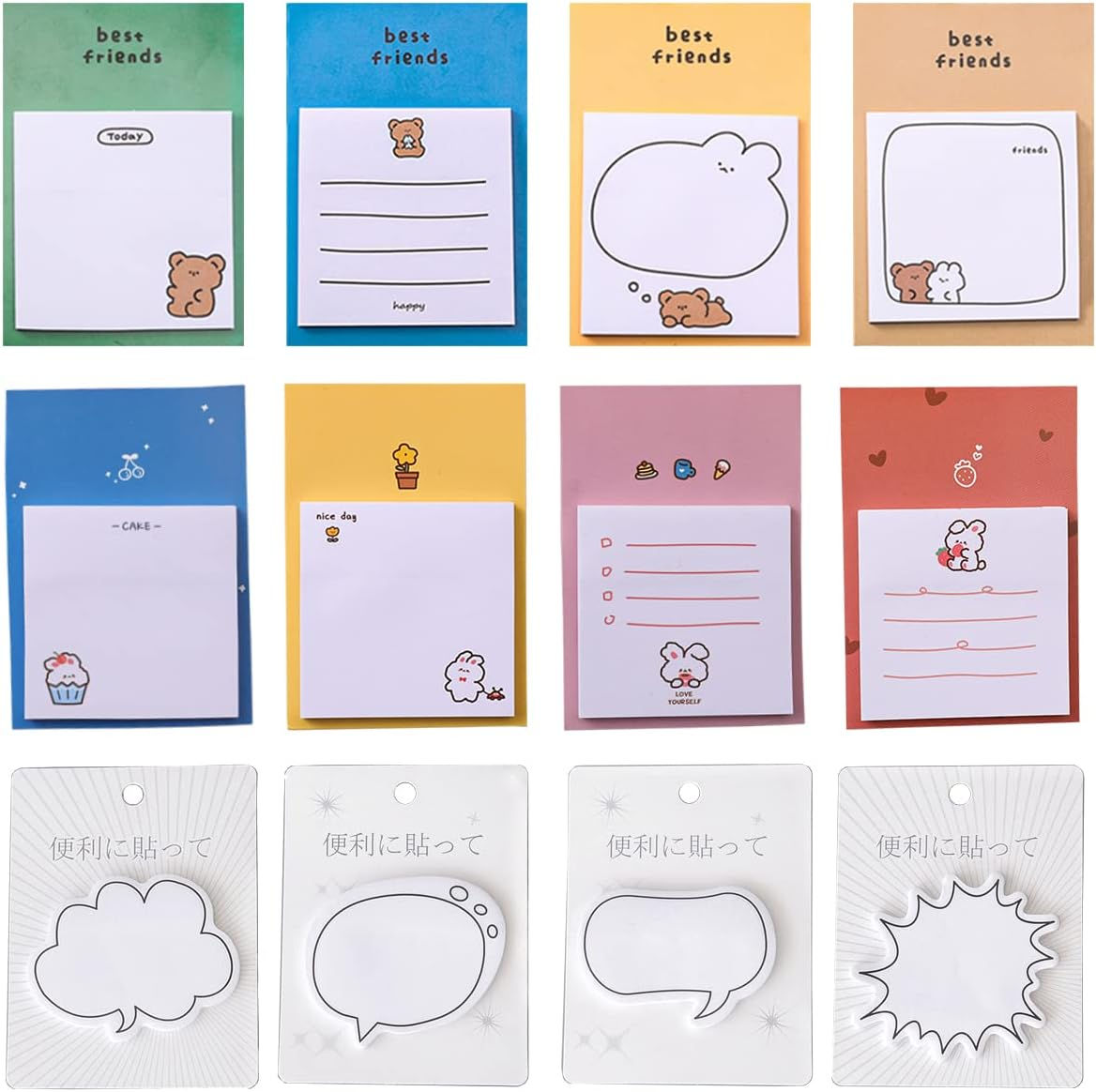 付箋メモ 30枚*36冊 強粘着 付箋ノート 可愛い オモシロ 付箋シール