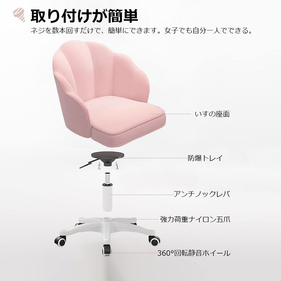 サムネイル： デスクチェア ，パソコンチェア イス 昇降 回転  キャスター付