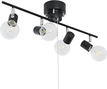 シーリングライト 4灯 スポットライト 天井照明 E26 LED電球対応 【電球別売】 角度調節 折り畳み可 吊り下げ照明 インテリアライト おしゃれ リビング