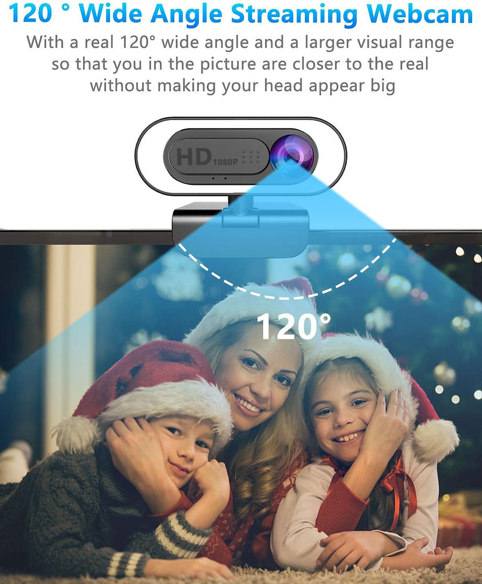 サムネイル： Webカメラマイク内蔵-ZZCP HD 1080P，三脚取付 ライト付き プライカバー ビデオ通話 Skype会議用