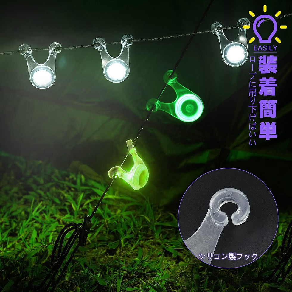 サムネイル： ロープ LED ライト 12個セット キャンプ 自転車 バイク 電池付き