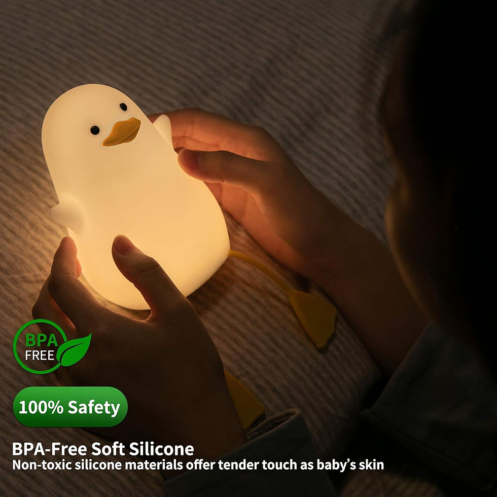 サムネイル： アヒル ナイトライト，LED タイマ設定 かわいい 調光 USB 充電 安全ABS+シリコン製 間接照明 電球色