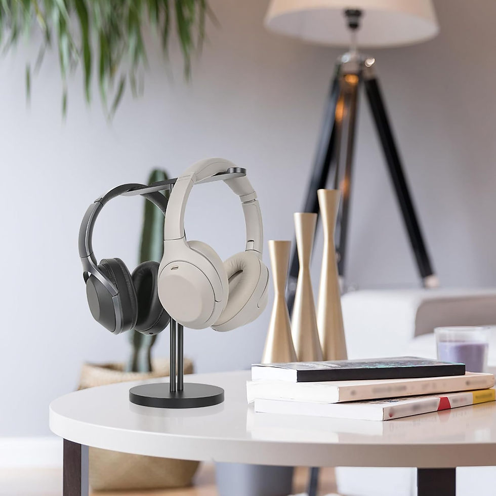 サムネイル： ヘッドホンスタンド アルミニウム合金，デュアル オーバーイヤー Over-Ear ヘッドホン、ゲームヘッドセット用