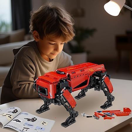 テクニック機械犬積み木模型セット、921枚のリモコン機械犬玩具、大人と子供に適して、DIY積み木セット、