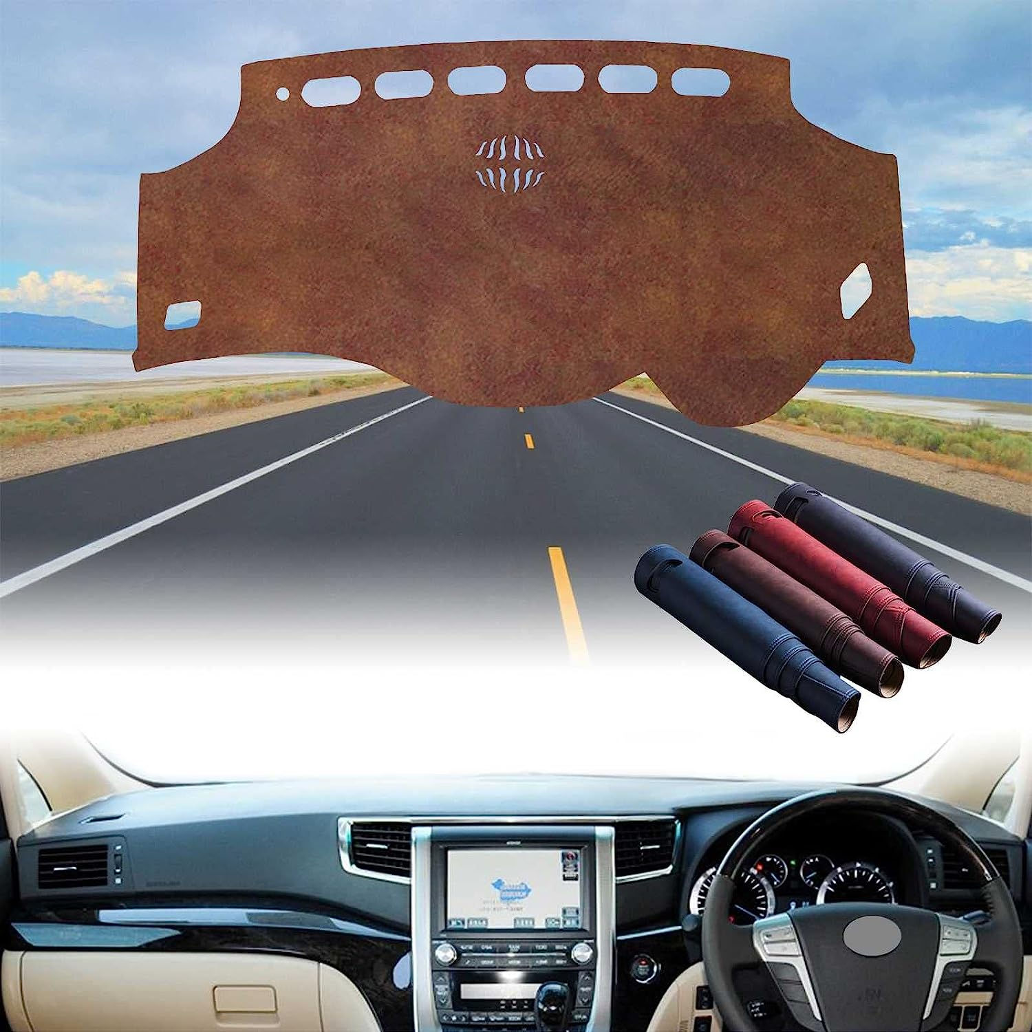 トヨタ ヴェルファイア アルファード 20系ダッシュボードカバー, 日焼け対策 滑り止 耐久性 保護マット劣化防止