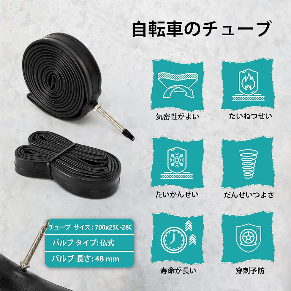 サムネイル： 2本セット ロードバイク 自転車 チューブ: 700×25-28C / 32-35C 自転車用チューブ - 48mm 仏式バルブ 2本タイヤレバー