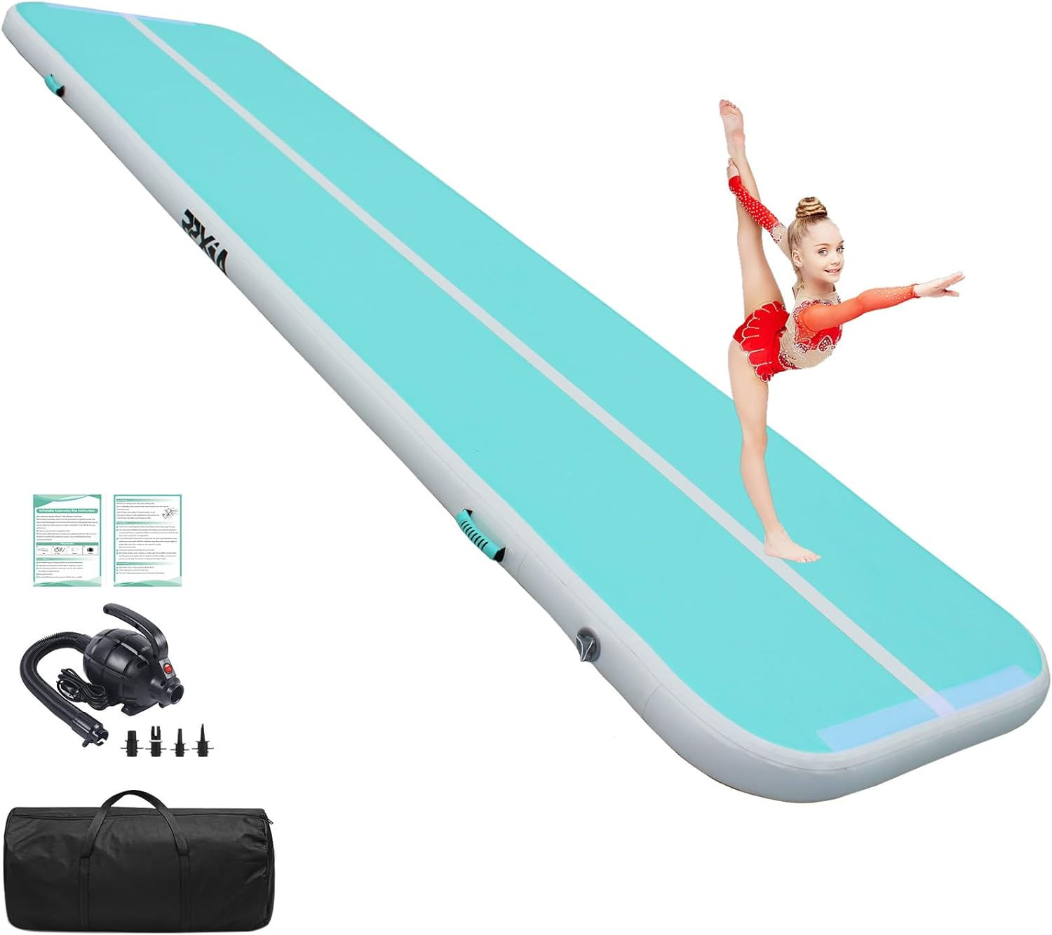 エアートラック 体操 エアマット，2M/3M長さ１m幅10cm厚 電動エア ポンプ付き