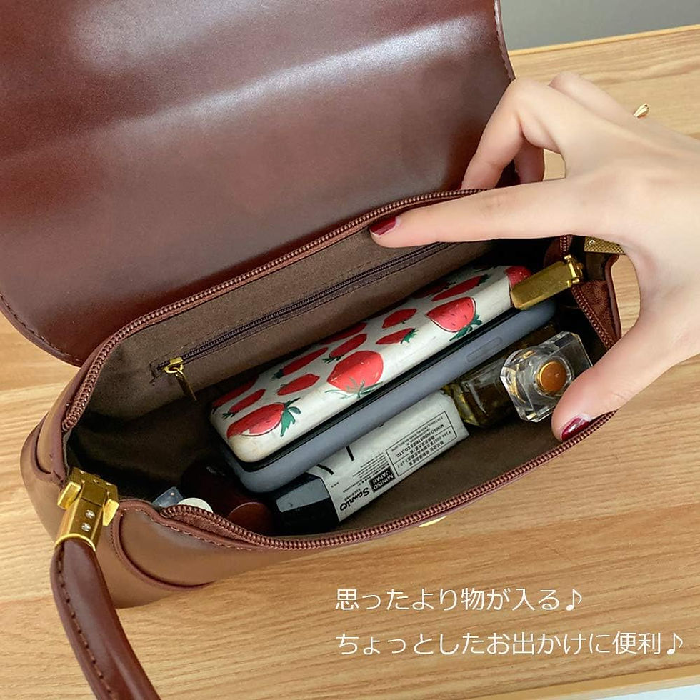 サムネイル： レディース小さめハンドバッグ，レザー 撥水 軽量 横長