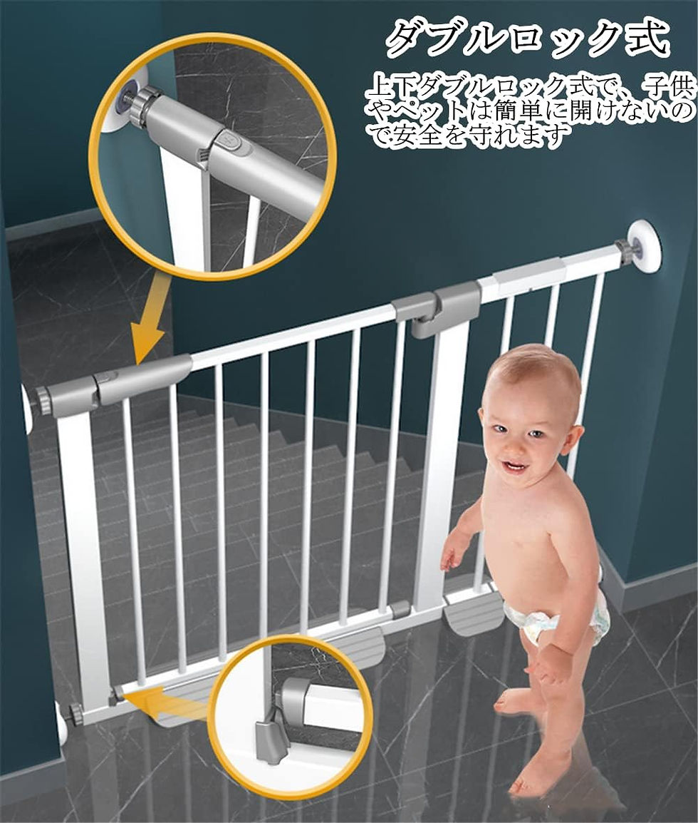 サムネイル： ペットゲート 犬 柵 室内 ，高さ78cm 突っ張り式 双方向オープン 自動閉鎖 取付簡単