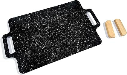 鉄板 グリルプレート 折り畳みコンロ用 BBQ鉄板 バーベキューパン アウトドアグリドル ピクニック調理ツール 屋外多機能グリルパン IH調理器対応 木製ハンド