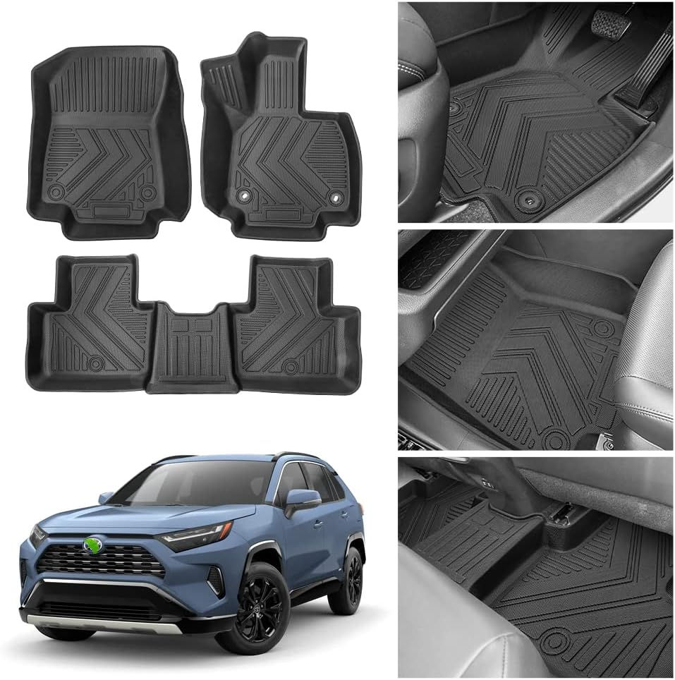 トヨタ RAV4 XA50型 フロアマット,H31.4~現行 防水 滑り防止 耐汚れ ガソリン車 ハイブリッド車対応 TPE素材 カスタムパーツ 車種専用設計