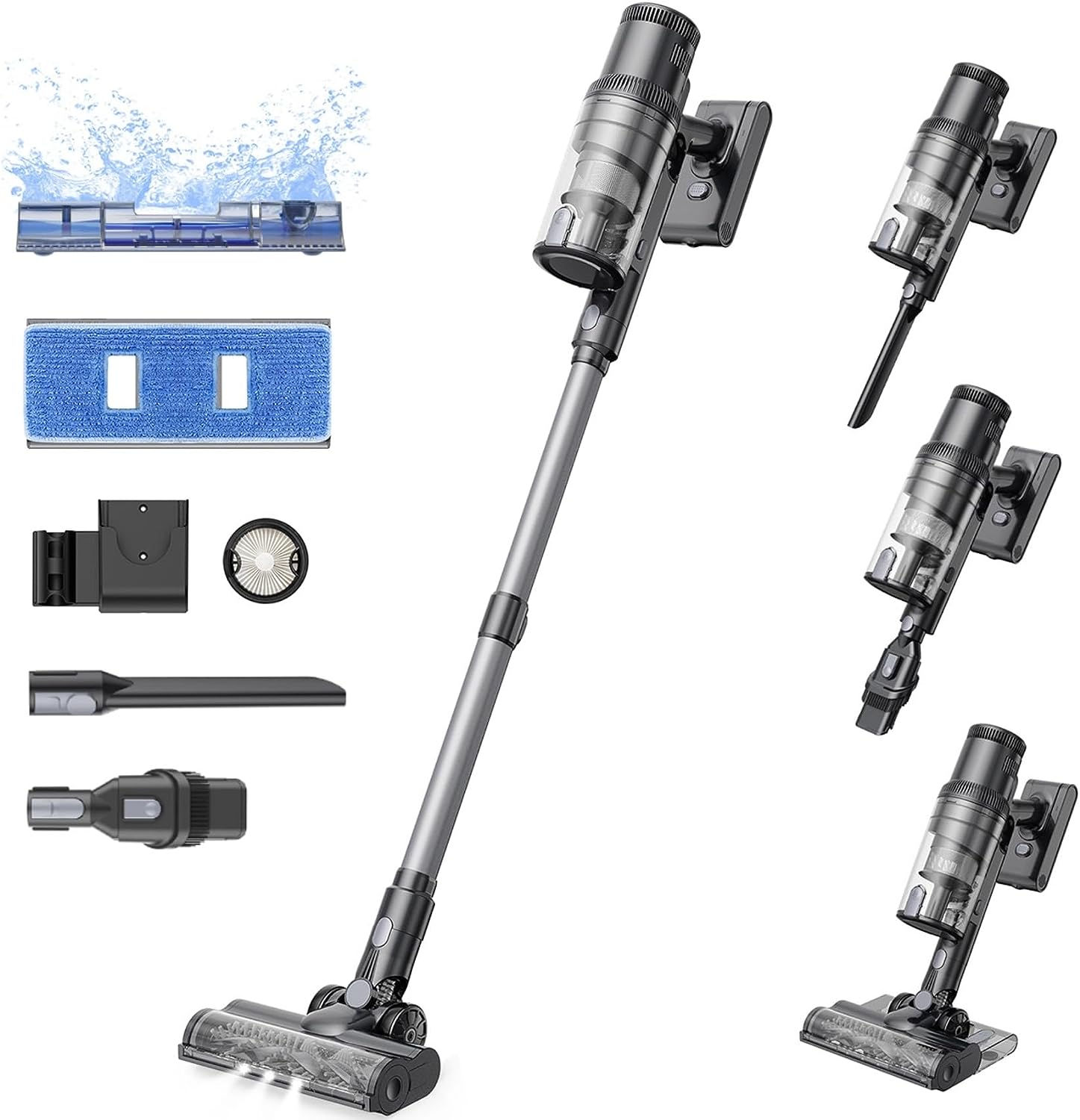 掃除機 コードレス 35000Pa 強力吸引 伸縮型 軽量 水拭き,P11 Mopping スティック掃除機 コードレス掃除機 45分間連続使用