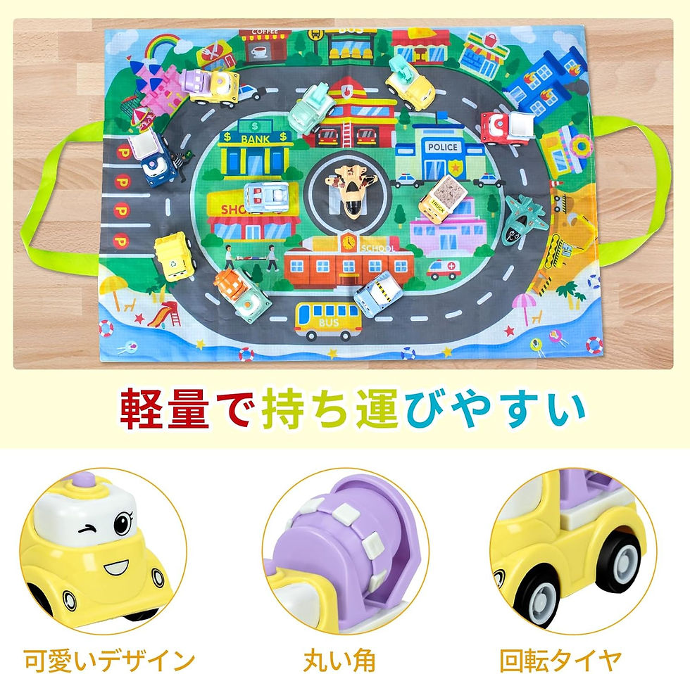 サムネイル： ミニカー12セット，建設車両 車おもちゃ 収納ケース ゲームマット 子供の日 誕生日 クリスマス プレゼント