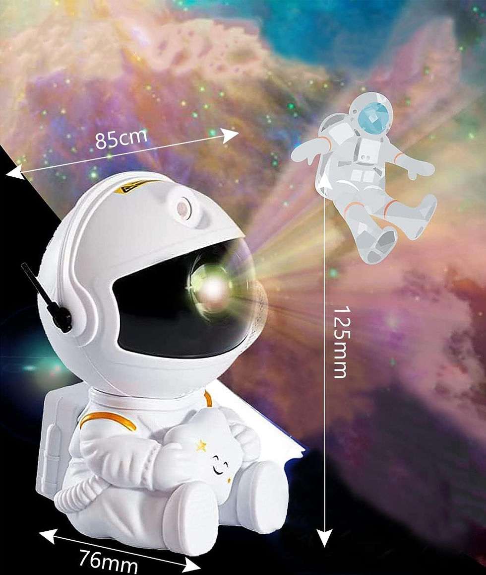 サムネイル： スタープロジェクター 宇宙飛行士の星空投影灯，静音 360°回転磁気ヘッド USB給電/リモコン/タイミング/複数の投影モード/波紋回転スピード調整可能