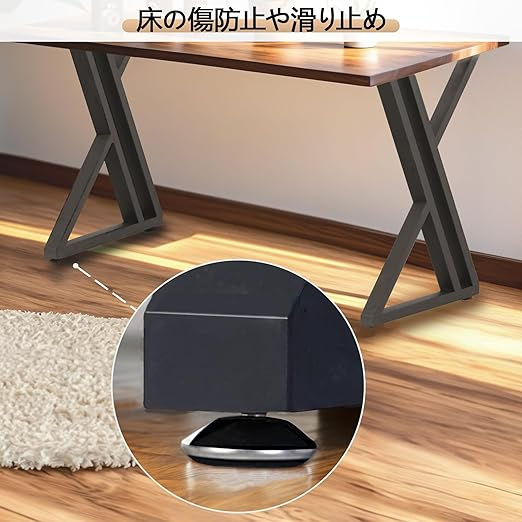 サムネイル： テーブル 脚 パーツ テーブルキッツ脚 71*50cmテーブル用 アイアン脚 レッグ 2本セット スチール脚 DIY 机 デスク 足 家具脚 鉄脚 DIY