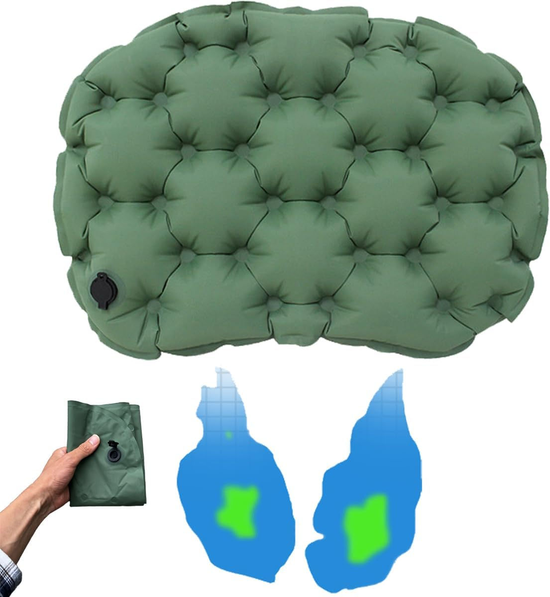 エアークッション 折りたたみ座布団 レジャーシート コンパクト 39x28cm 折りたたみクッション 5cm厚 アウトドア エアー 座布団 飛行機 快適グッズ