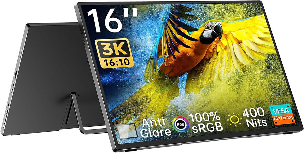 モバイルモニター 3k モニター 16 インチ AG非光沢IPSパネル 3072x1920 黄金比16対10 ノートパソコン デュアルモニター 自立型