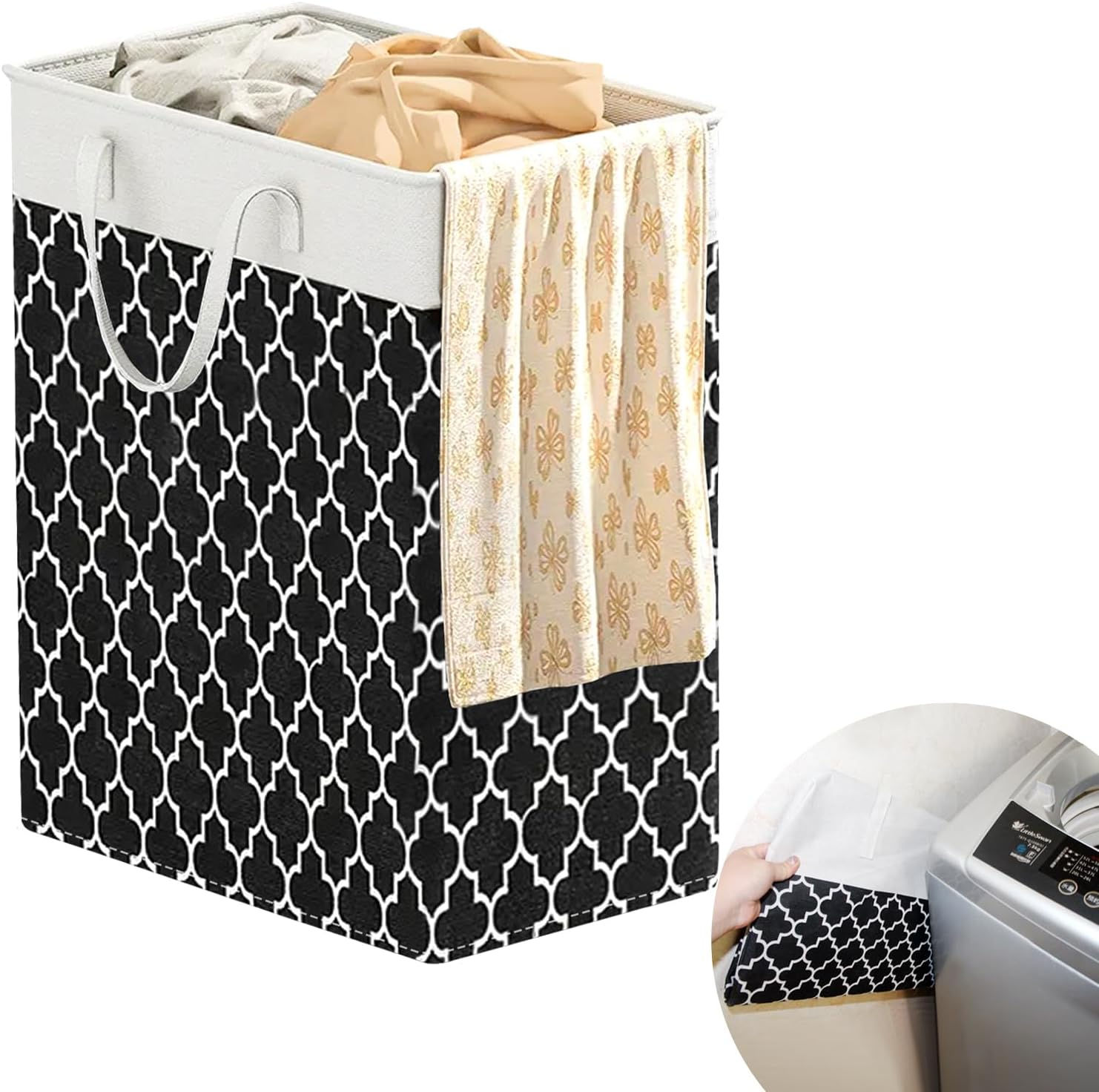 ランドリーバスケット 折りたたみ 大容量(75L),省スペース 収納 撥水 軽量 持ち運び可能