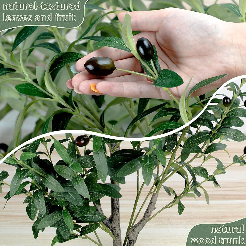 サムネイル： オリーブの木 人工観葉植物 高さ5FT/150cm，ホームオフィスの装飾 屋内用 プラスチックプランター付き