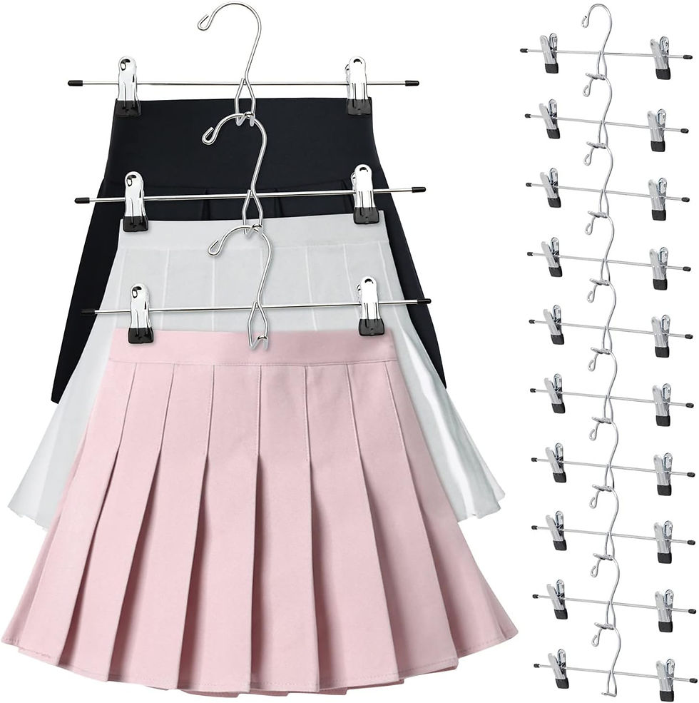 スカートハンガー ステンレス かたくずれ防止 すべらない 省スペース 連結式 洋服収納, クローゼット/押し入れ 収納 幅調節可 10本組