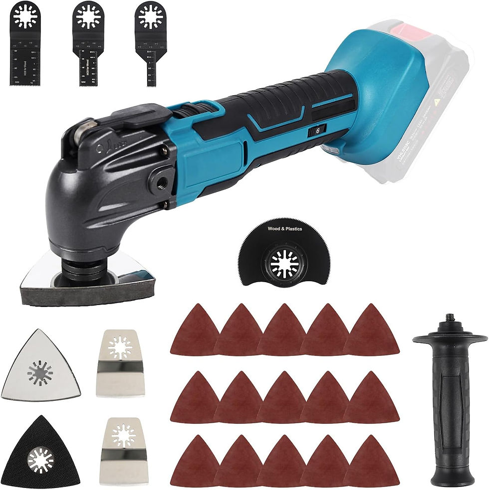 サムネイル： 充電式マルチツール 18V 電動工具 コードレス 多機能電気工具 マキタの18V バッテリー互換可能 電動振動ツール スペック角度4° 無段変速ダイヤ LEDラ