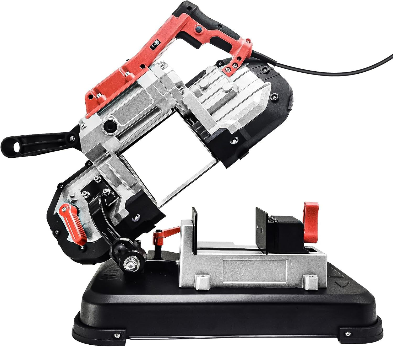 バンドソー ポータブル 100V 最大切断径Φ127mm 電源コード式,丸パイプ 角パイプ 難削材 切断機 切断 帯鋸 帯のこ 0~45度 直角切り 角度切り