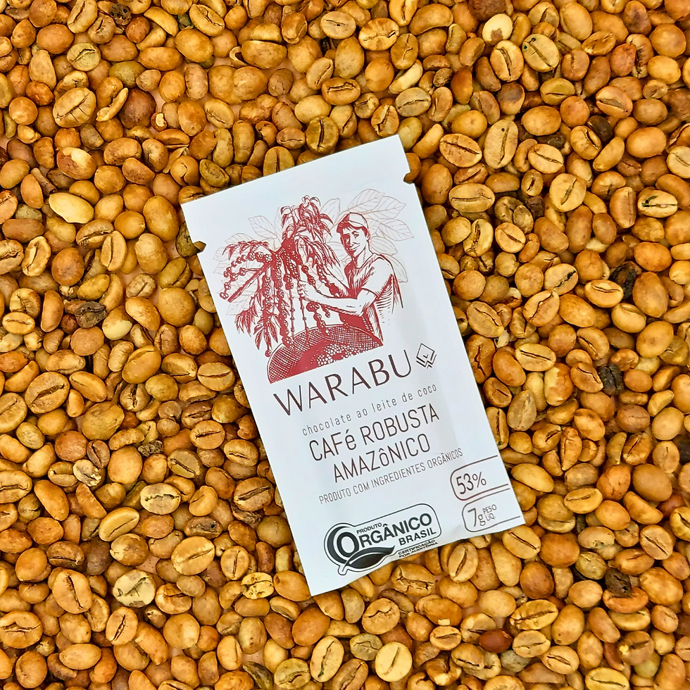 Chocolate Orgânico 53% Cacau Ao Leite De Coco Café Robusta Amazônico