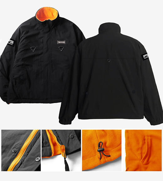 REVERSIBLE FIELD JACKET - BLK×ORG | FINESIXXX
