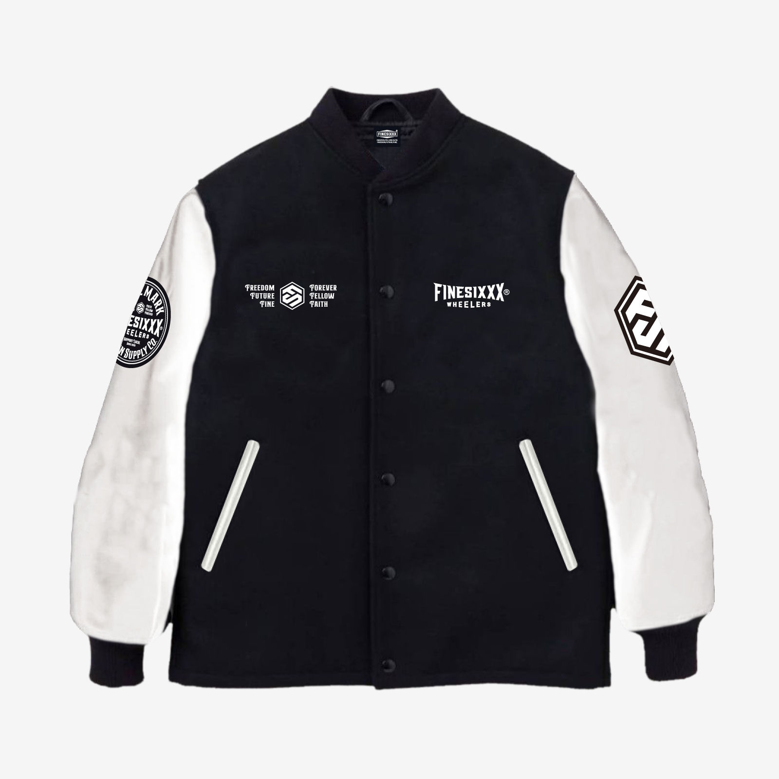 3RD ANNIVERSARY AWARD JACKET - BLACK×OFF WHITE LEATHER