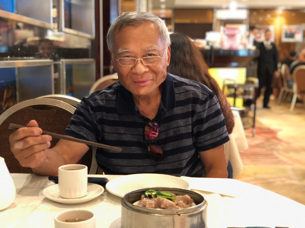 Having dim sum at a favorite restaurant.