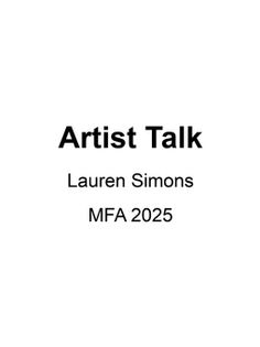 Artist Talk