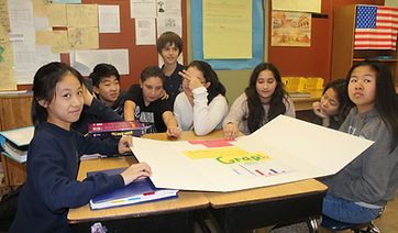 8 students working together on a group project