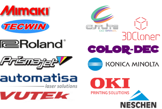 Logo mimaki, Logo rolandi, Logo OKI, Logo Dell, Logo Epson