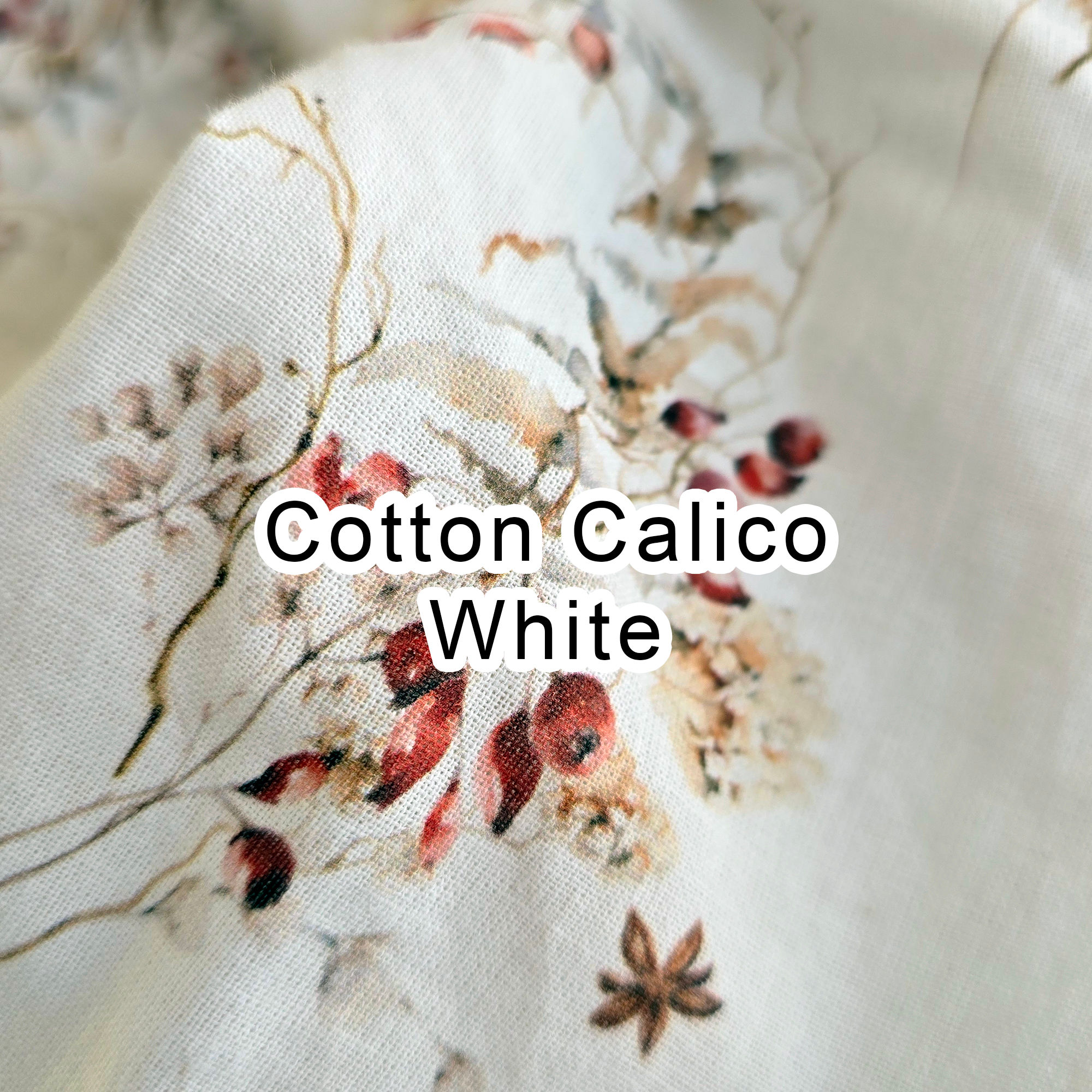 Cotton Calico (WHITE) – 1.4m Wide