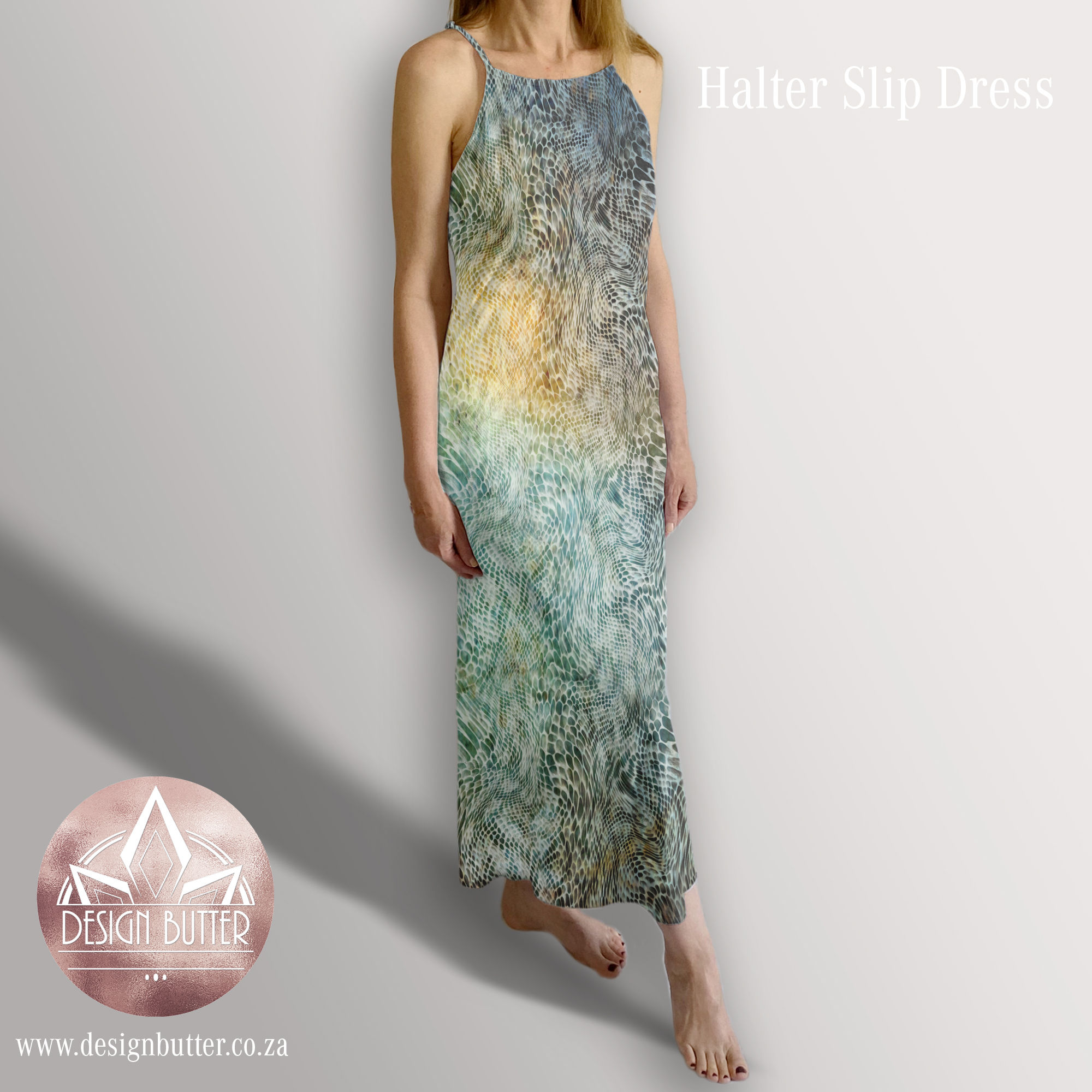 Halter Slip Dress -Snakeskin Moon -DB108-T3